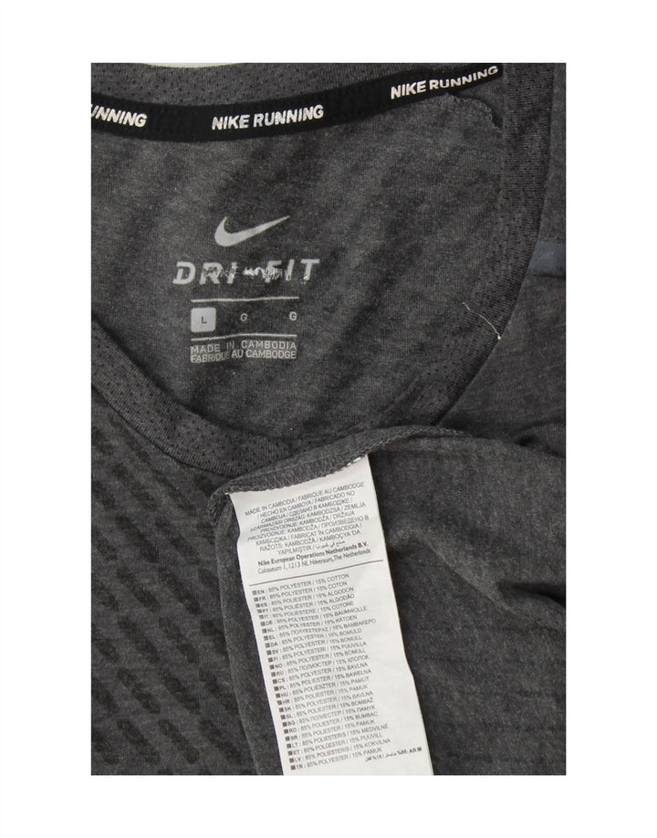 Camiseta Nike Dri Fit para hombre Top grande gris color block Poliéster