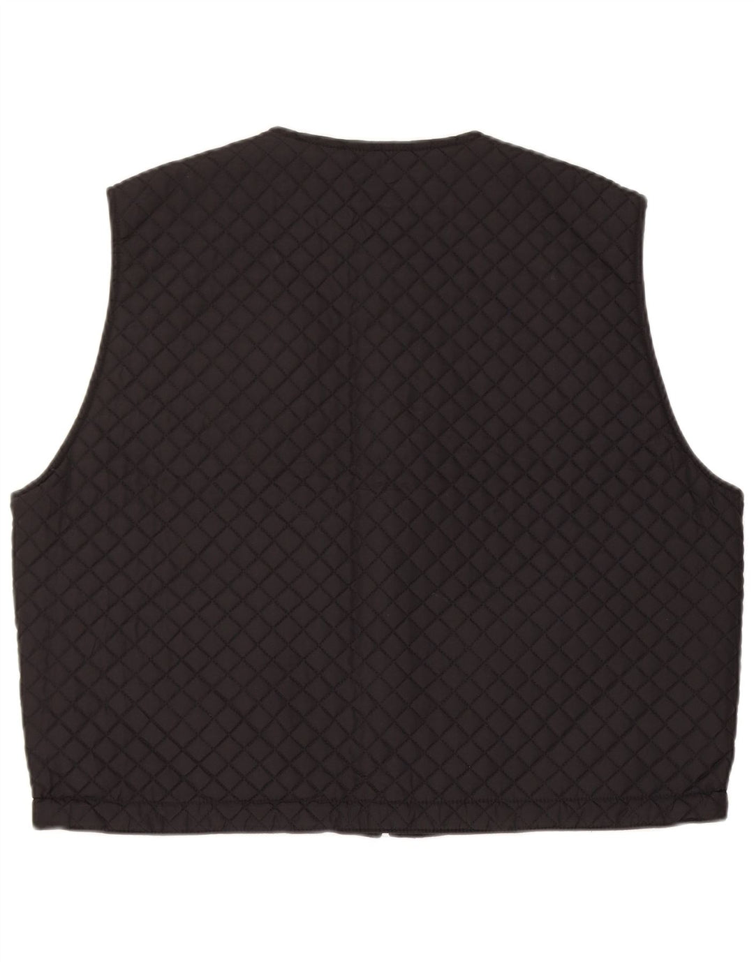 Vintage mujeres de gran tamaño reversible acolchado Gilet Reino Unido 12 Nylon negro medio