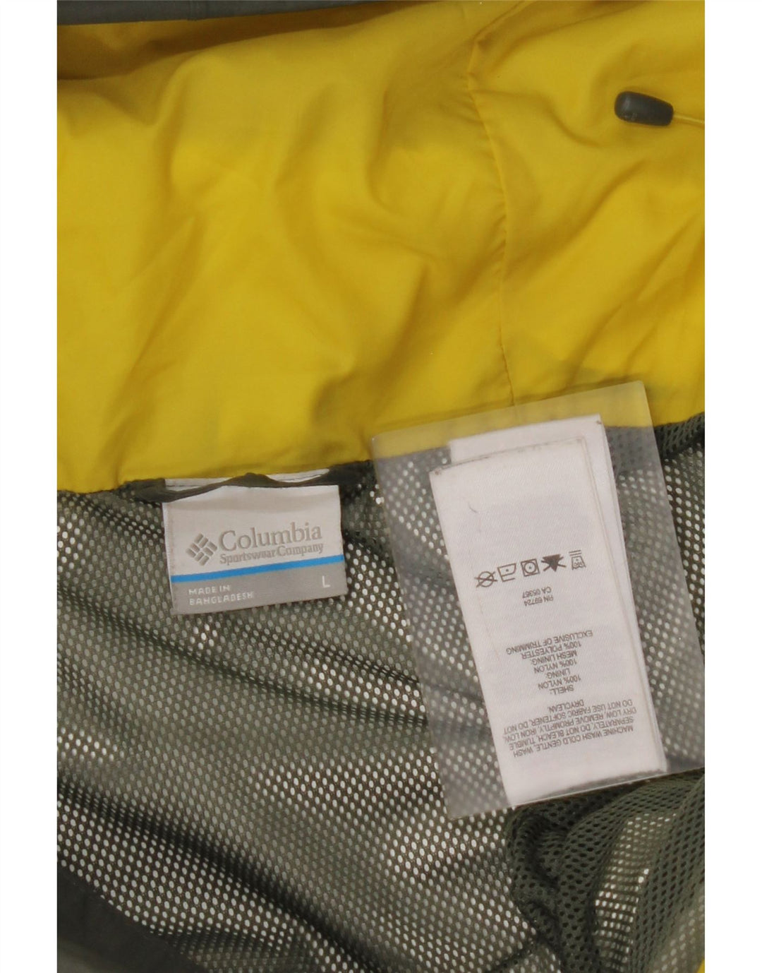 COLUMBIA Chaqueta impermeable con capucha Omni-Tech para hombre UK 40 Large Khaki Nylon