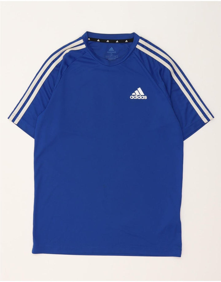 ADIDAS Hombres Climalite Camiseta Top Pequeño Azul Poliéster