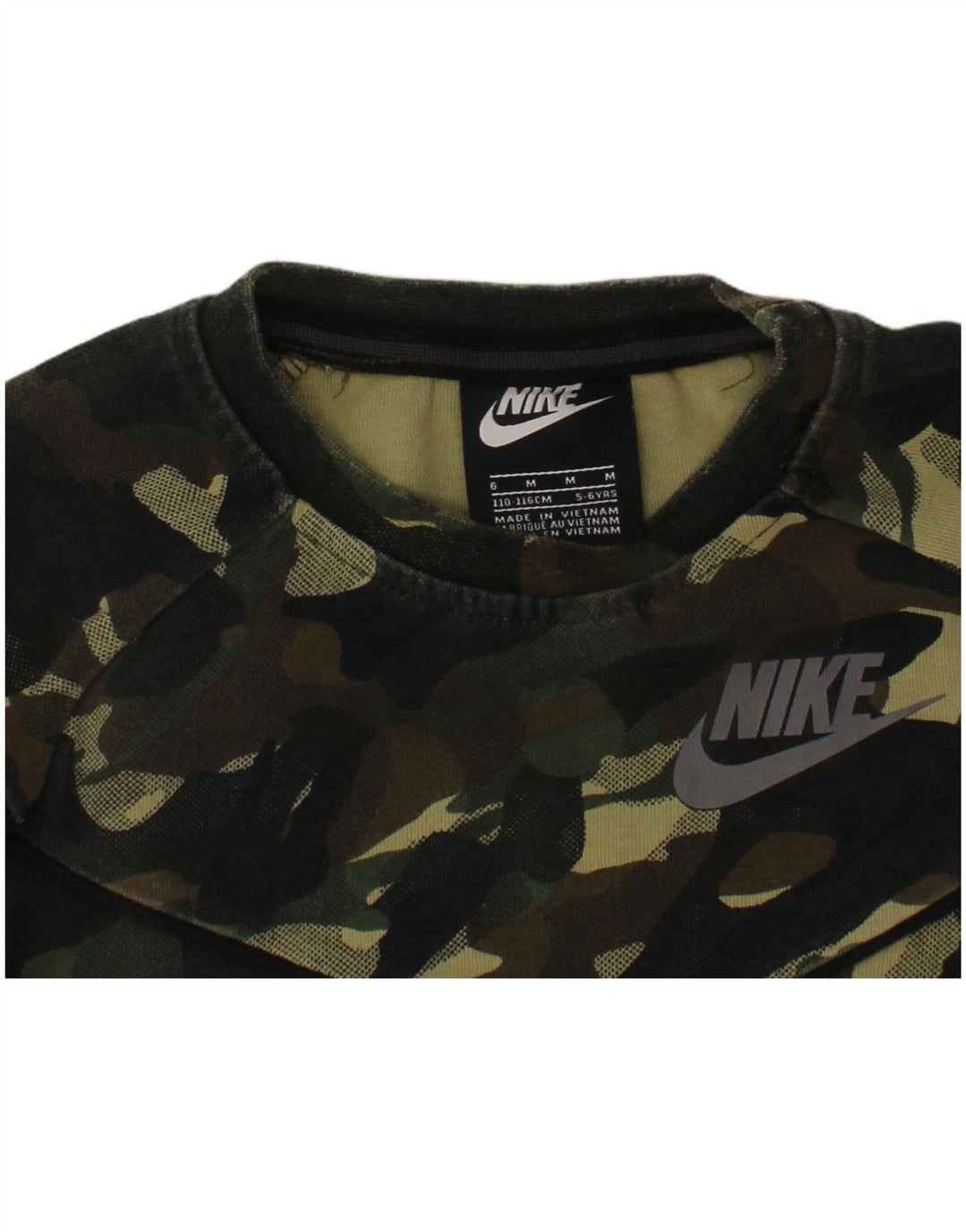 NIKE Sudadera gráfica para niños 5-6 años Camuflaje Verde Mediano