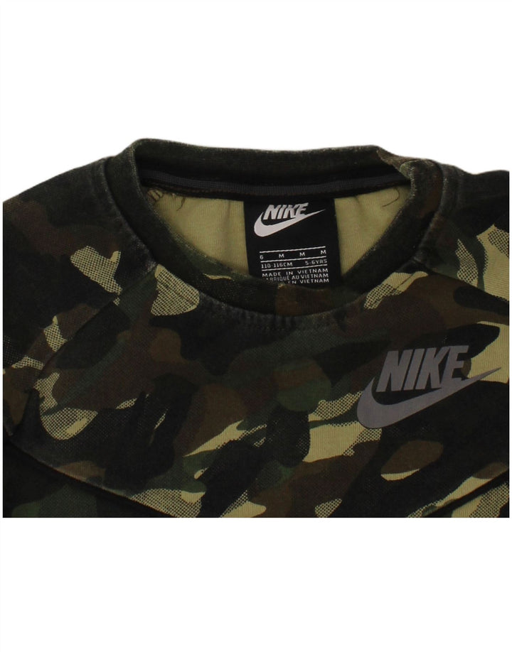 NIKE Sudadera gráfica para niños 5-6 años Camuflaje Verde Mediano