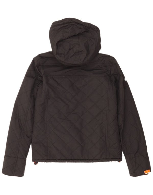 Superdry Chaqueta cortavientos con capucha Windcheater para hombre, talla 36, color negro