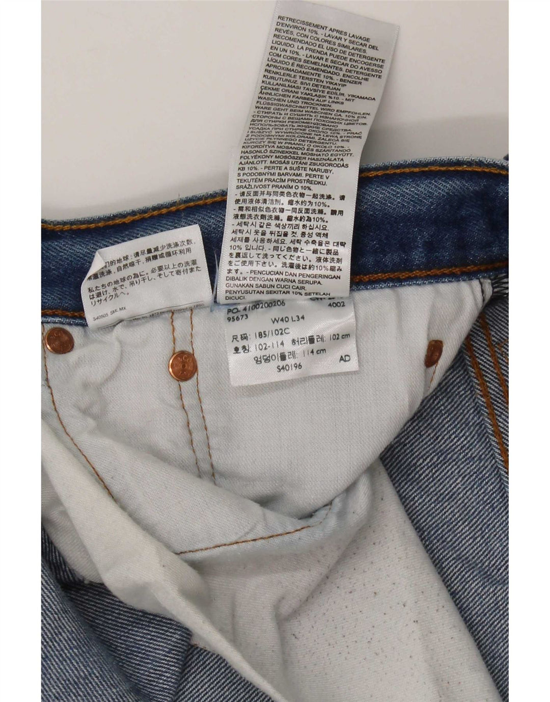 Vaqueros rectos Levi's para hombre W40 L34 Algodón azul