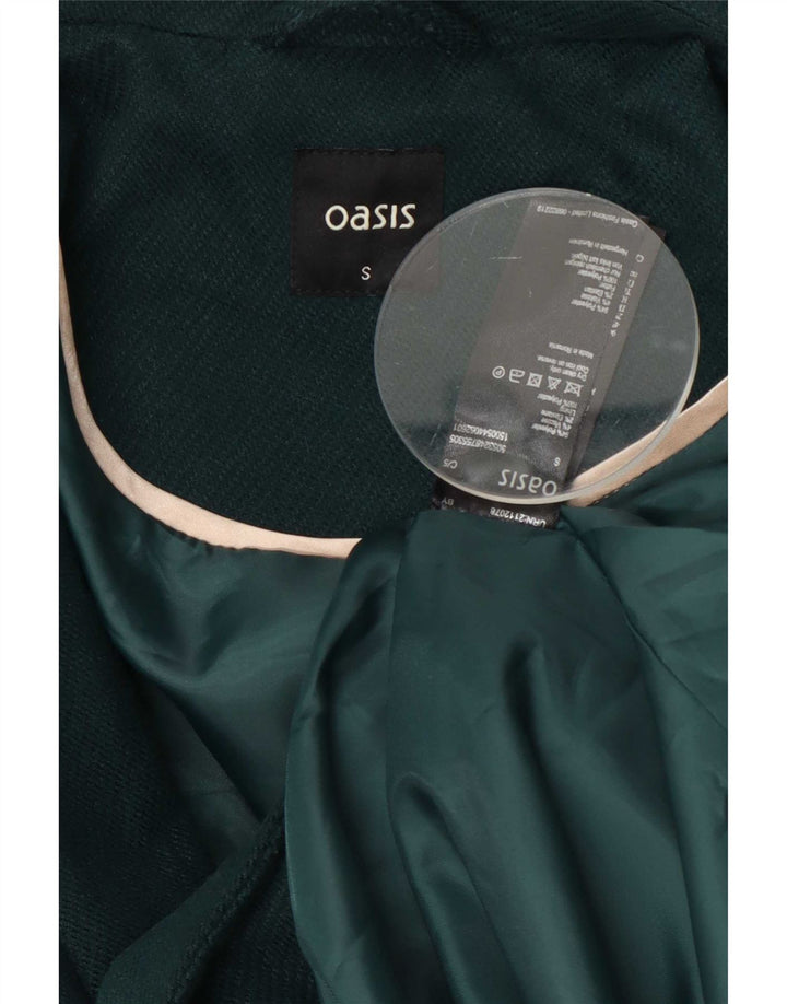 Abrigo cruzado de mujer Oasis UK 10 Small Poliéster verde