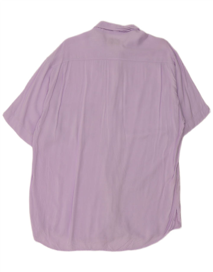 Stefanel Camisa De Manga Corta Para Hombre Large Viscosa Morada