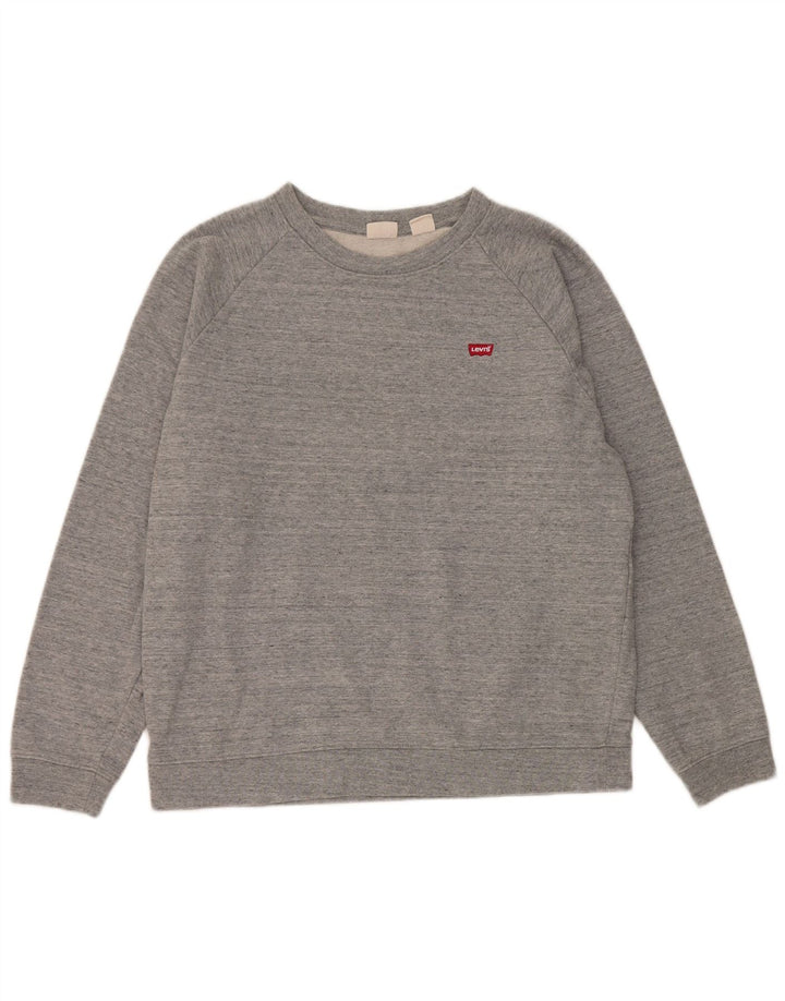 Levi's Sudadera tipo jersey para mujer UK 14 Algodón moteado gris medio