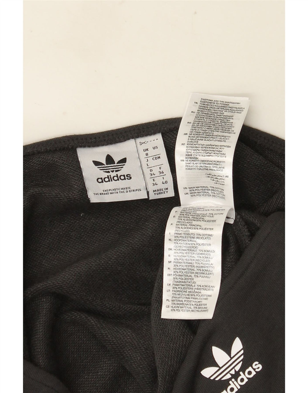Adidas - Sudadera corta extragrande para mujer, talla 8, color negro