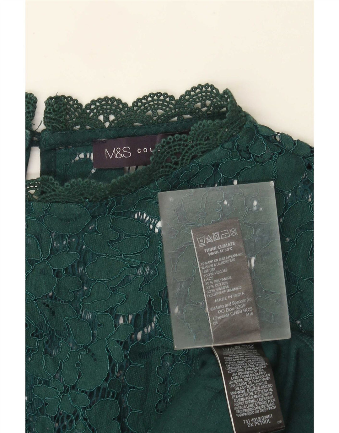 Marks & Spencer Blusa para Mujer Top UK 22 3XL Viscosa Verde