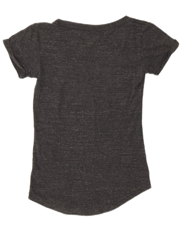 NIKE Camiseta gráfica para mujer Top UK 10 Small Grey Moteado