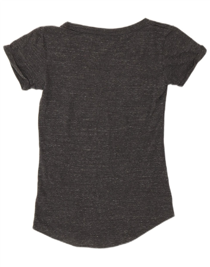 NIKE Camiseta gráfica para mujer Top UK 10 Small Grey Moteado