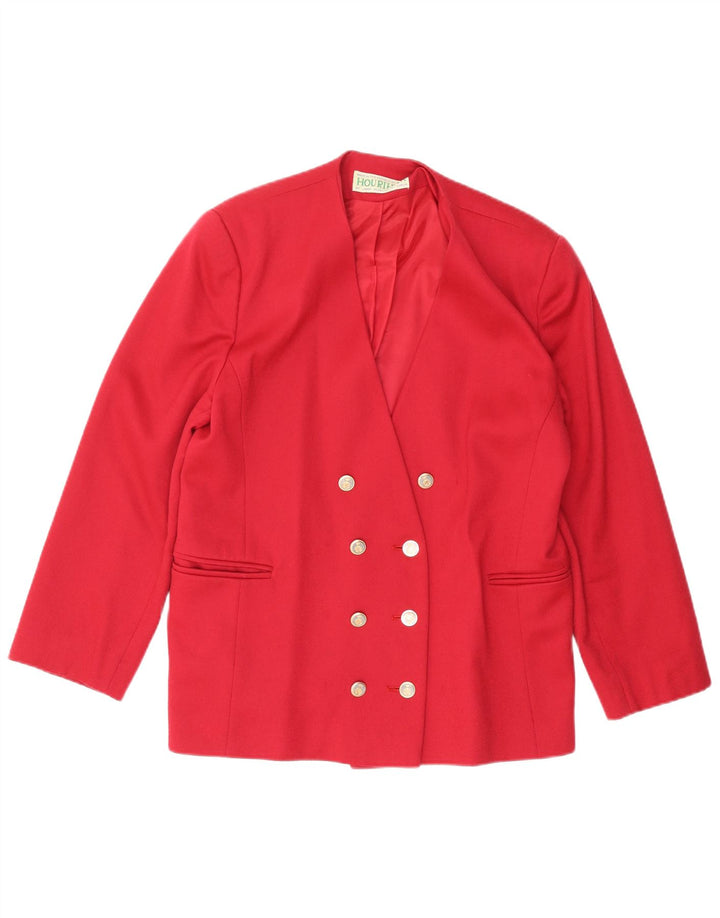 JIMMY HOURIHAN Chaqueta tipo blazer con doble botonadura para mujer UK 46 Large Borgoña