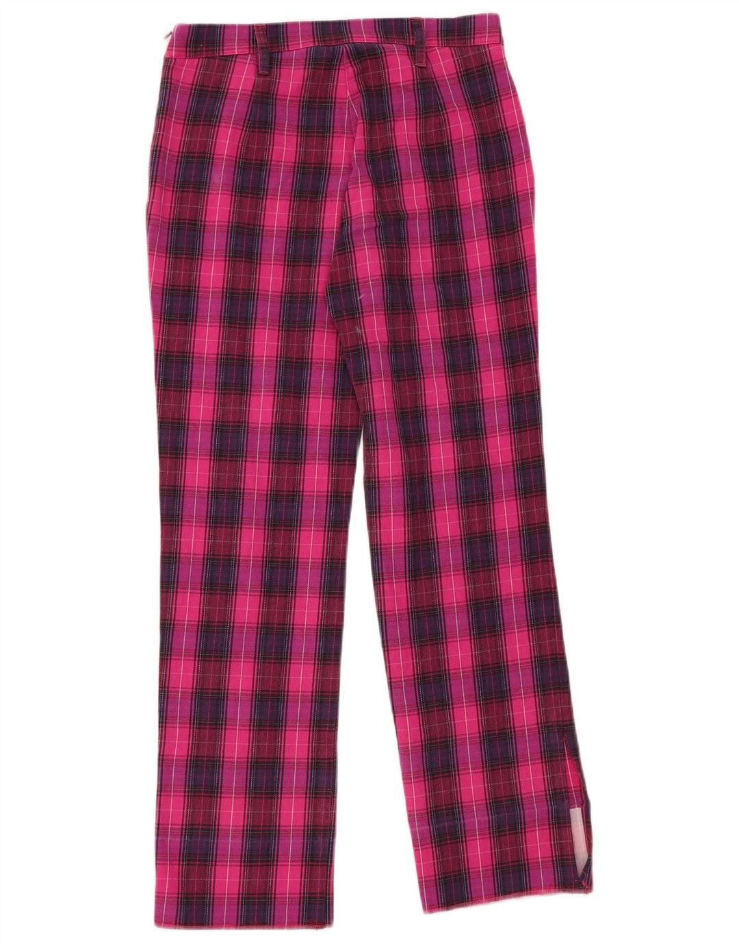 MOSCHINO Pantalones casuales rectos para mujer UK 10 Small W28 L28 Pink Check