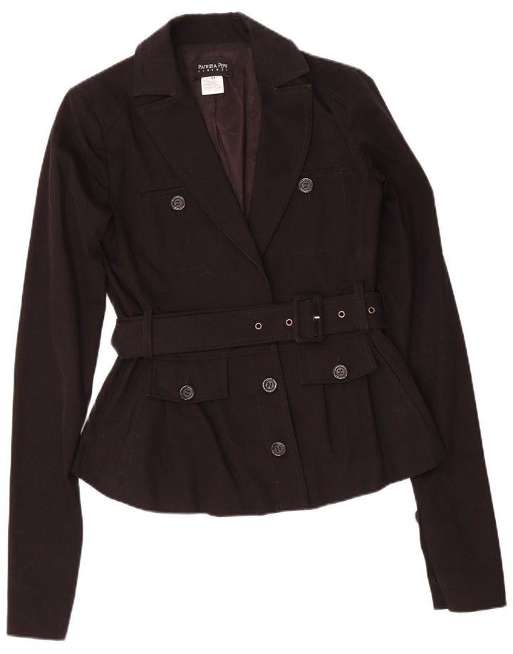 Patrizia Pepe Chaqueta Blazer De 2 Botones Para Mujer IT 44 Algodón Negro Mediano