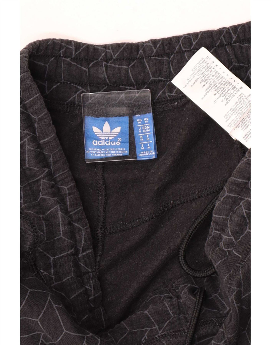 Adidas Hombre Pantalones De Chándal Joggers Gris Medio Algodón Geométrico