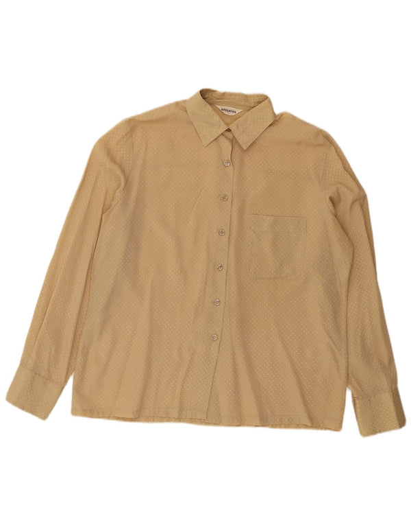 Blusa camisa mujer vintage IT 50 XL Acetato geométrico beige