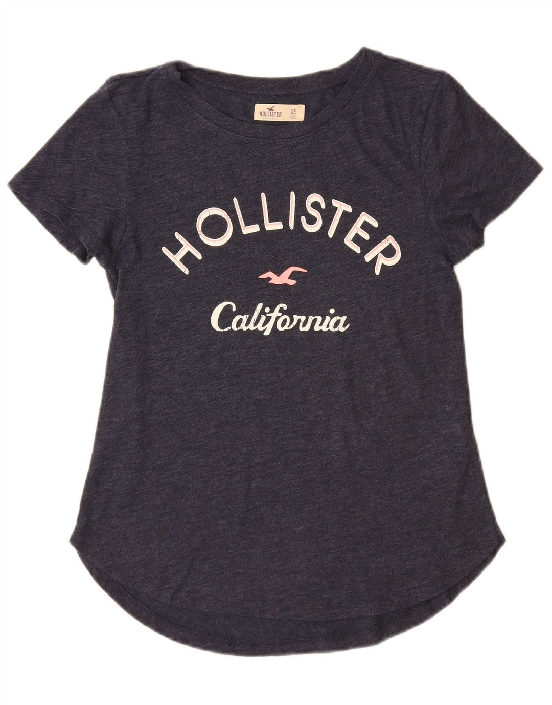 HOLLISTER Camiseta gráfica para mujer Top UK 6 XS Azul marino Algodón