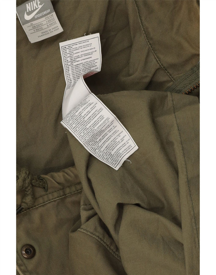 NIKE Parka con capucha para hombre, talla 39/41, algodón caqui mediano