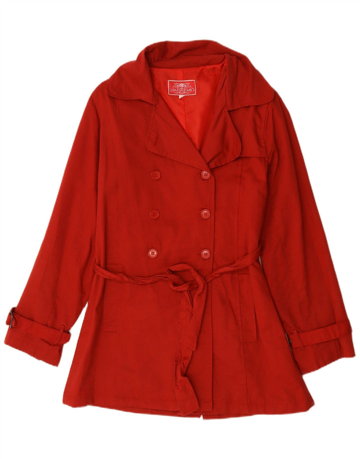 Naj Oleari Gabardina de gran tamaño para mujer US 2 XS Algodón rojo