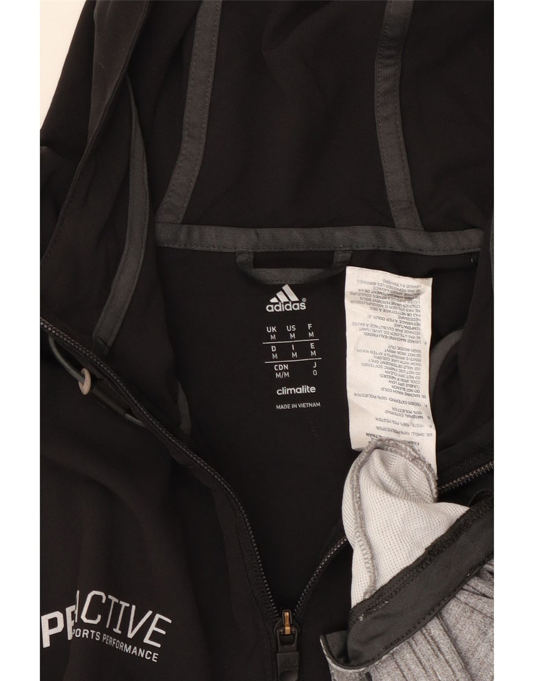 ADIDAS Hombre Climalite Graphic Sudadera con capucha Jumper Medium Black Colourblock