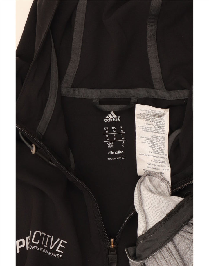 ADIDAS Hombre Climalite Graphic Sudadera con capucha Jumper Medium Black Colourblock