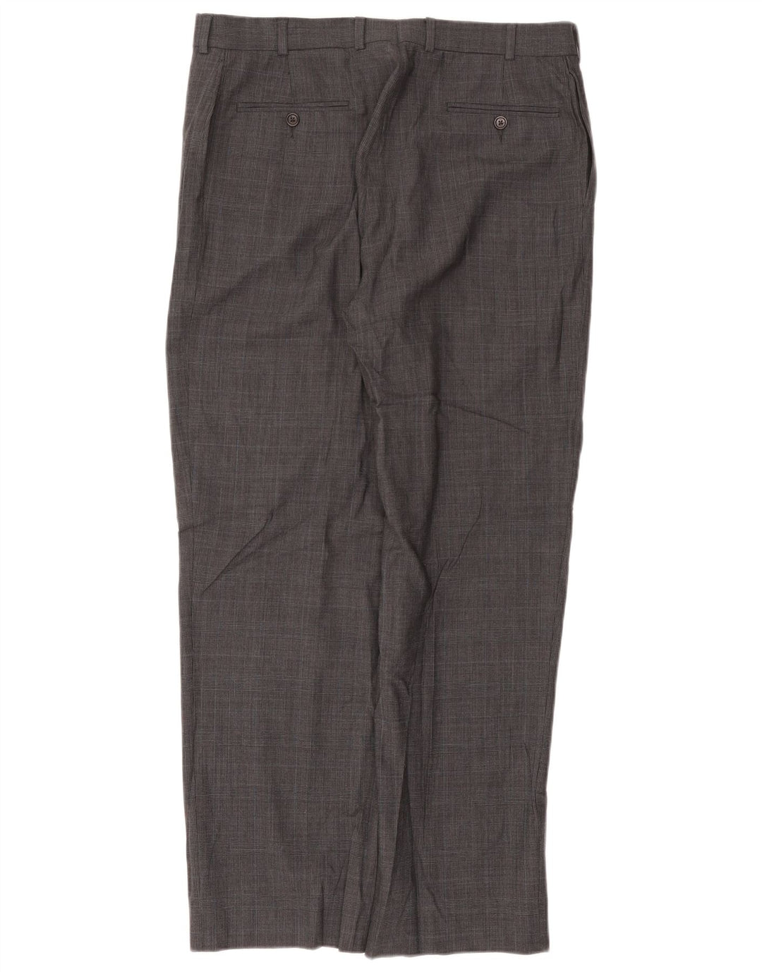 Brooks Brothers Pantalón de traje recto 346 para hombre W36 L31 Lana a cuadros gris