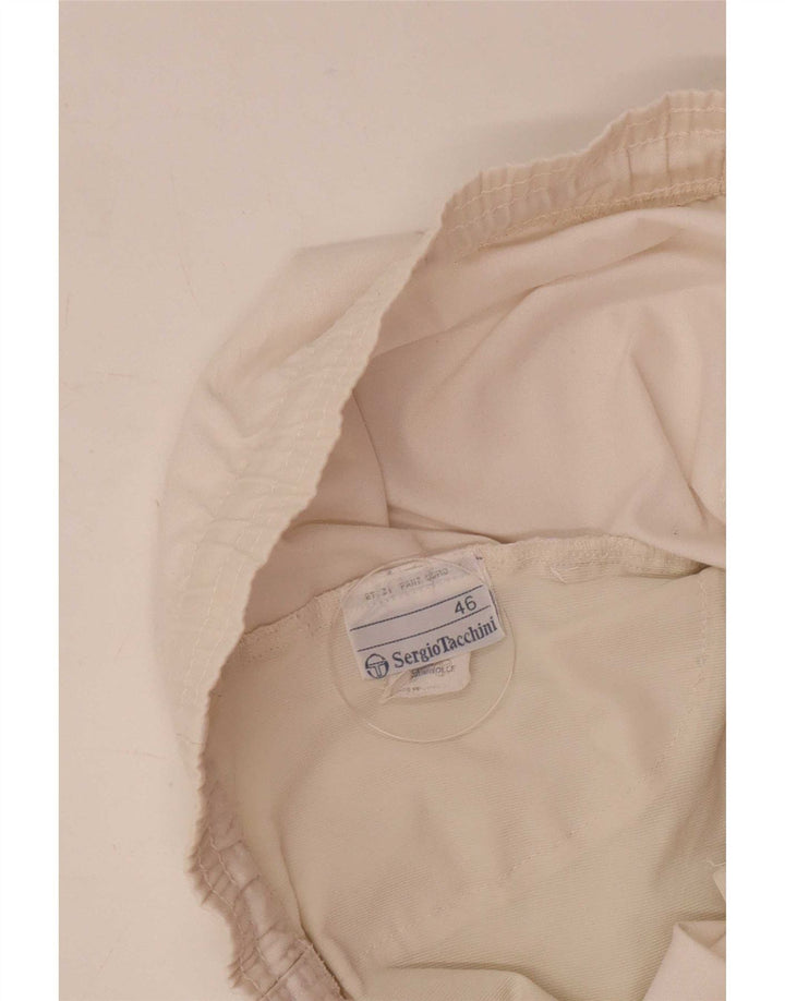 Sergio Tacchini Pantalones cortos deportivos con gráficos para hombre IT 46 Small White Poliéster