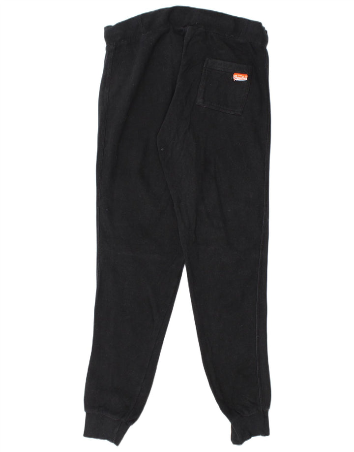 SUPERDRY Hombre Slim Fit Pantalones De Chándal Joggers Large Negro Algodón