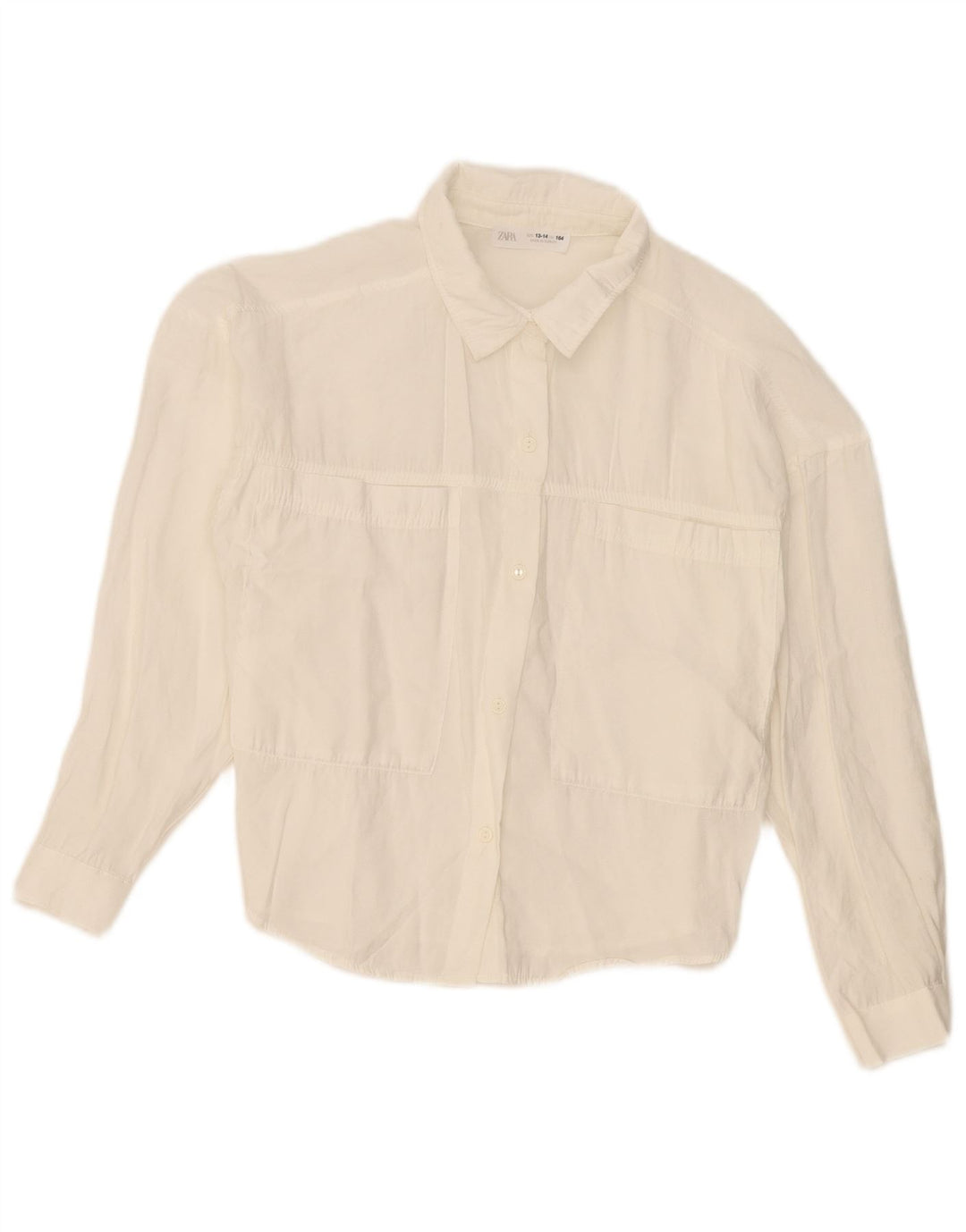 Blusa Camisa Niña Zara 13-14 Años Modal Blanco