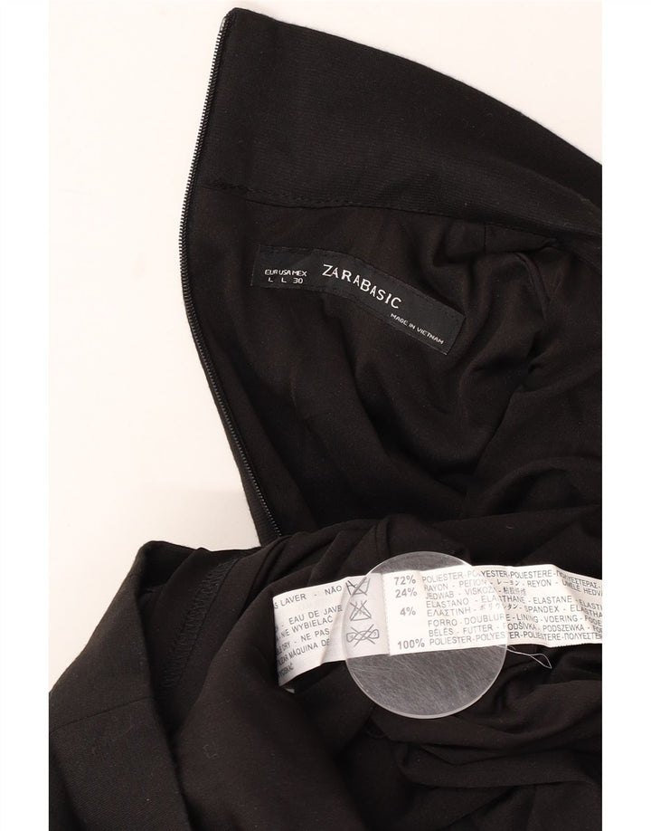 Zara Vestido tubo sin mangas para mujer UK 44 Grande Poliéster negro