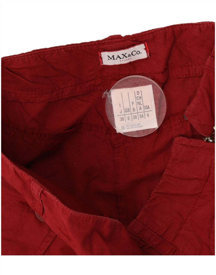 Max & Co. Falda midi para mujer UK 6 Small W26 Algodón rojo