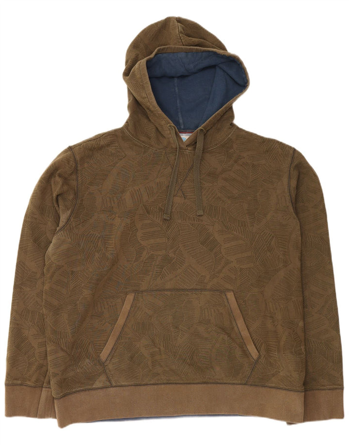 Fat Face Hombre Sudadera con Capucha y Estampado Abstracto Jersey 2XL Algodón Caqui