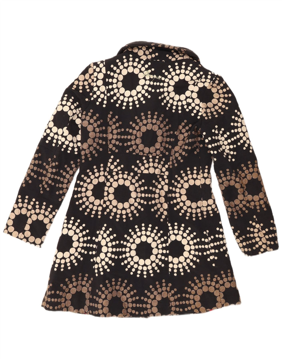 DESIGUAL Abrigo para mujer EU 42 Acrílico geométrico negro grande