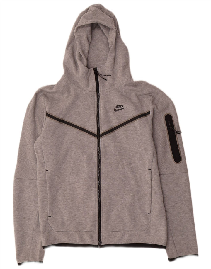 Nike - Sudadera con capucha y cremallera para hombre, talla pequeña, algodón gris