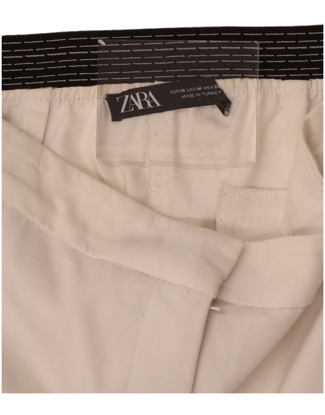ZARA Mujer Pantalón Chino Recto Mediano W28 L27 Blanco
