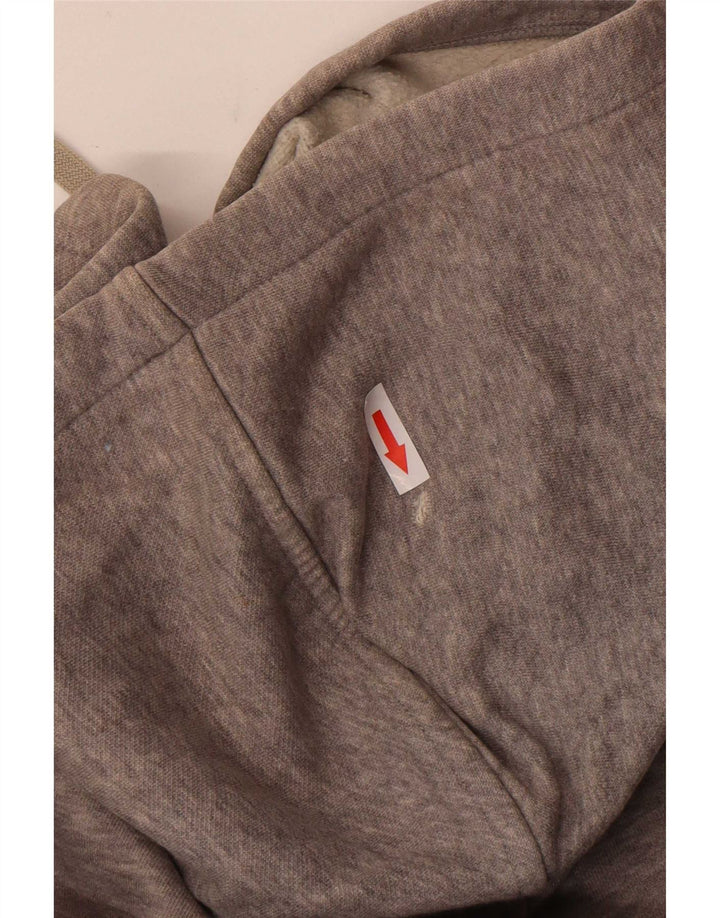 Puma Sudadera con capucha y cremallera gráfica para hombre de algodón gris medio