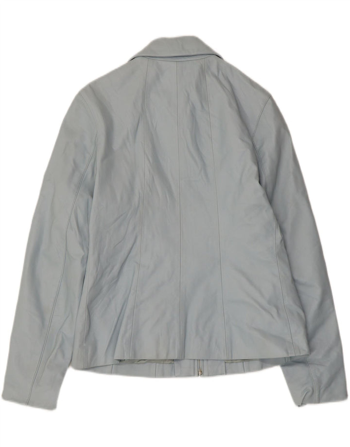 VINTAGE Chaqueta de cuero para mujer IT 46 Cuero azul grande