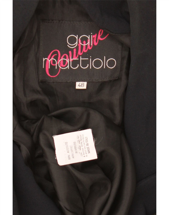 Gai Mattiolo Chaqueta tipo blazer con 1 botón para mujer IT 48 XL Negro Floral