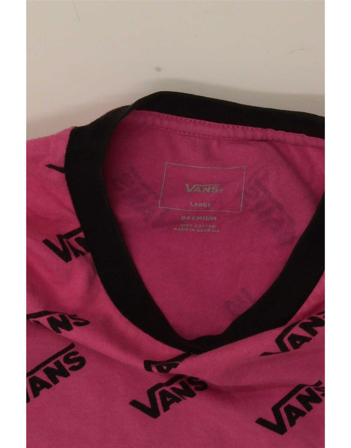 Vans - Camiseta gráfica para hombre, talla grande, algodón rosa