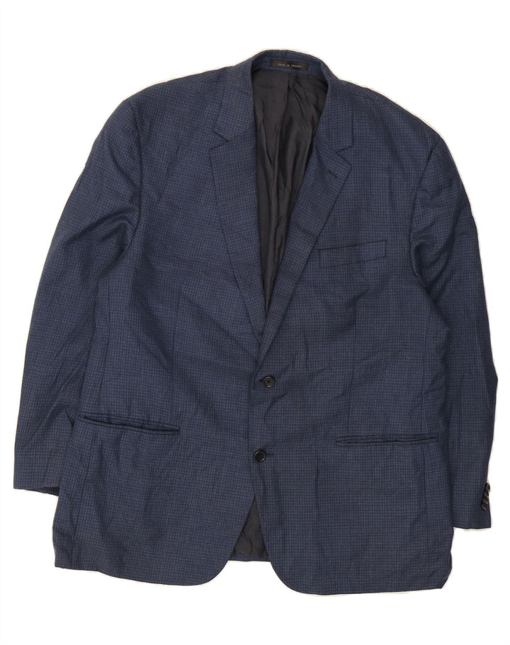 MICHAEL KORS Mens 2 Button Blazer Jacket UK 46 3XL Navy Blue Check Vintage Michael Kors and Second-Hand Michael Kors from Messina Hembry 