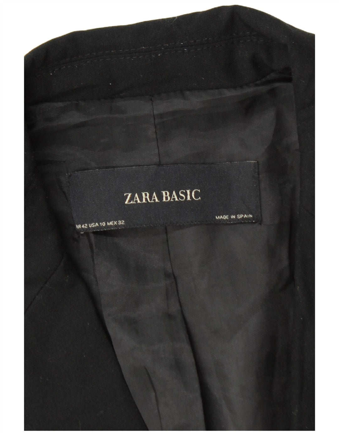 Zara Chaqueta Blazer De 1 Botón Para Mujer EU 42 Grande Poliéster Negro