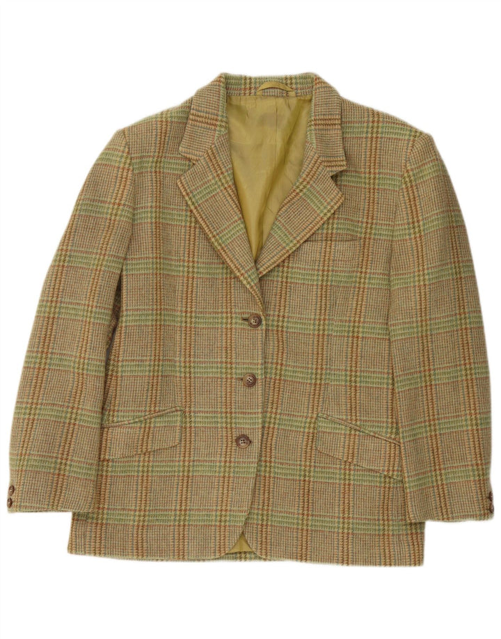Henry Cottons Chaqueta tipo blazer de 3 botones para mujer IT 44 Pata de gallo verde medio