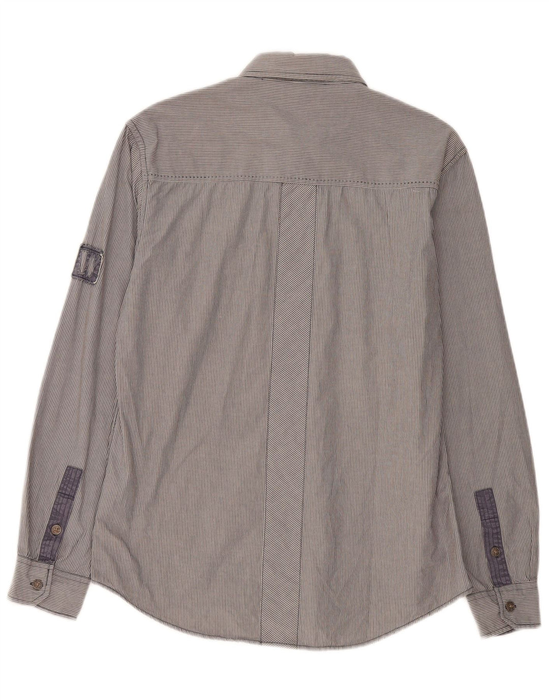 Camisa Wrangler Hombre Algodón Rayas Pintadas Gris Medio