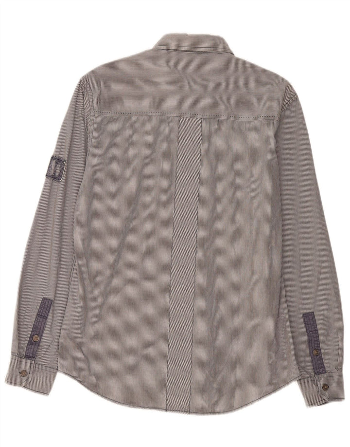 Camisa Wrangler Hombre Algodón Rayas Pintadas Gris Medio