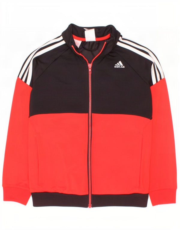 Adidas - Chaqueta de chándal para niño (11-12 años), color rojo, poliéster