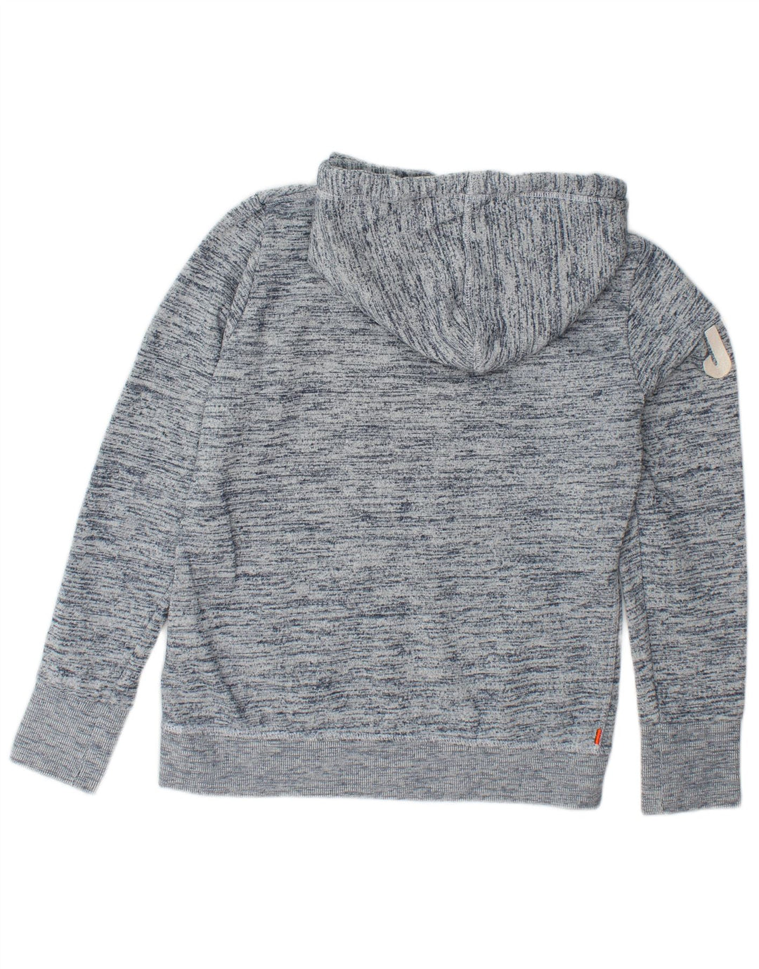SUPERDRY Jersey con capucha gráfica para mujer Reino Unido 46 Grande Algodón moteado azul marino