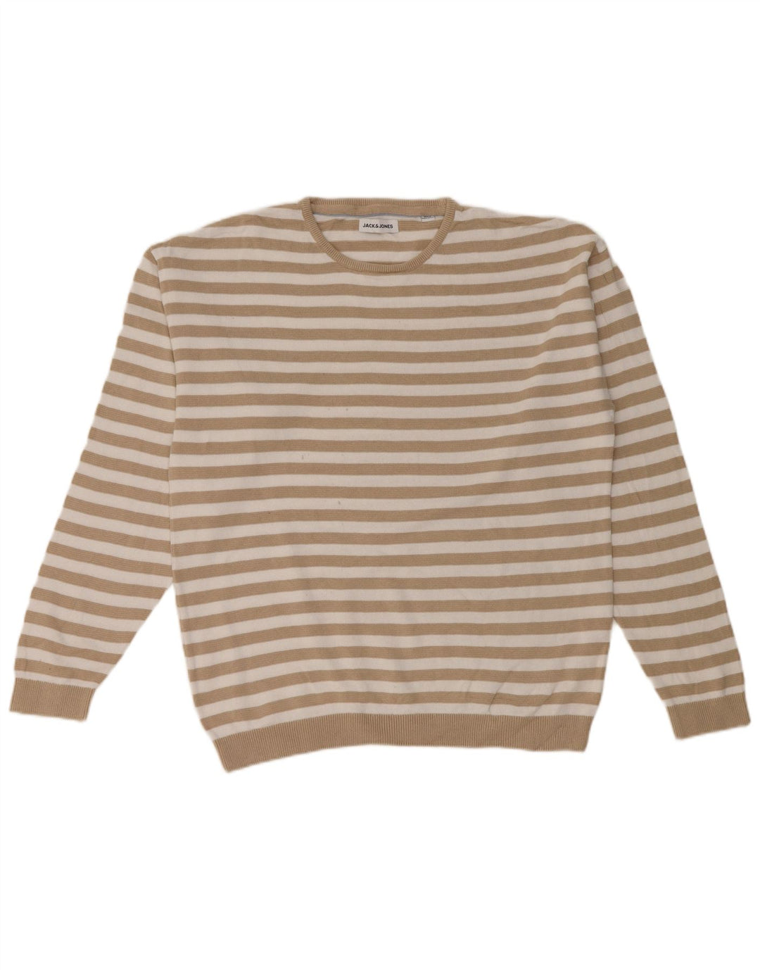 Jersey Jack & Jones Hombre con Cuello Redondo y Rayas Beige Medio