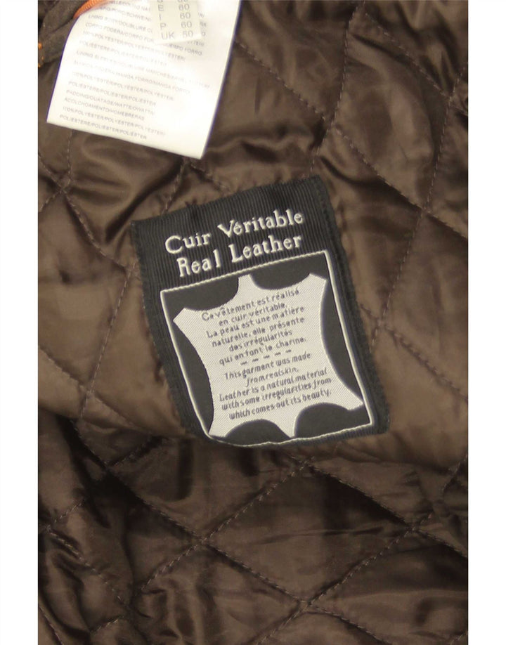 Peter Cofox Chaqueta de cuero para hombre UK 50 4XL Cuero marrón
