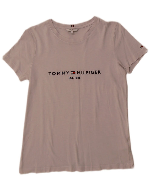 TOMMY HILFIGER Camiseta gráfica para mujer Top UK 6 XS Algodón gris