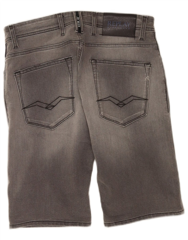 Replay Pantalones cortos vaqueros Larston para hombre W30 Algodón gris medio